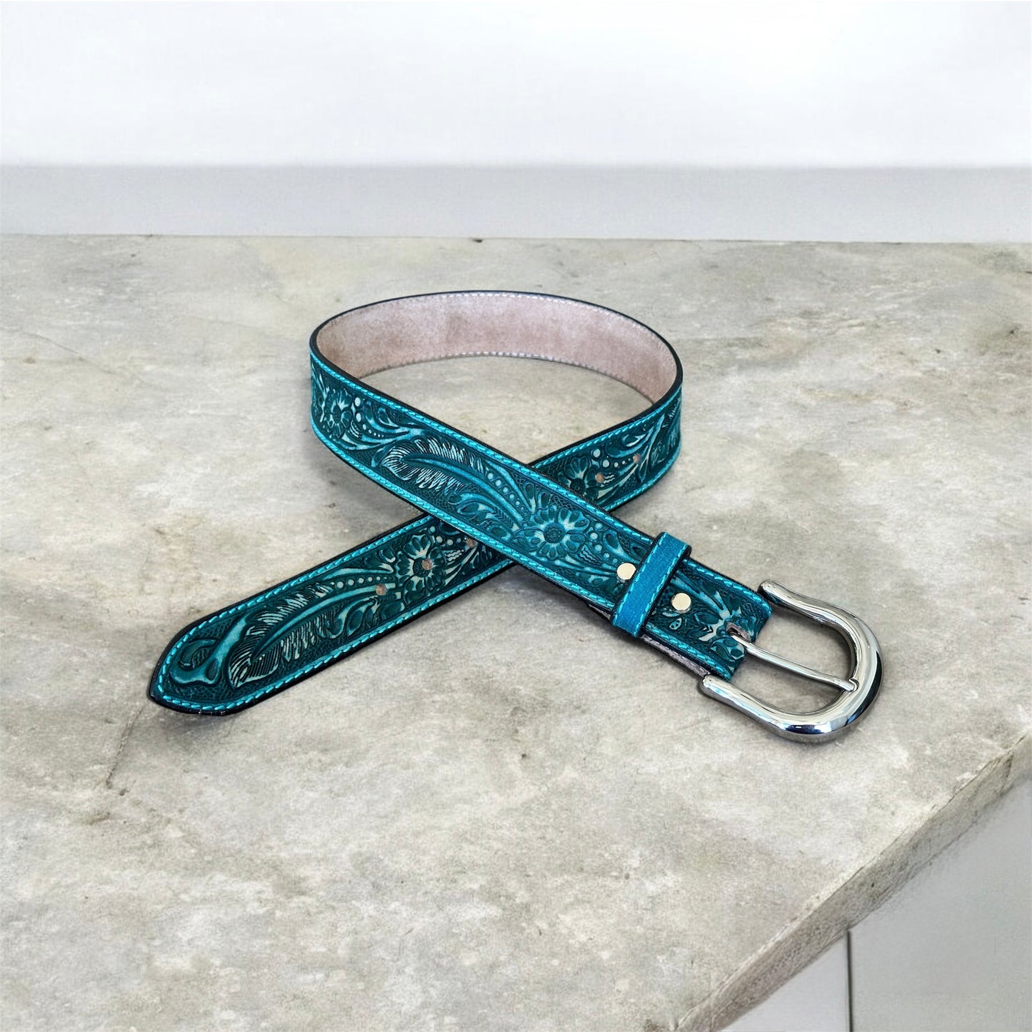 Western Black Leather Belt For Men With Removable Buckle