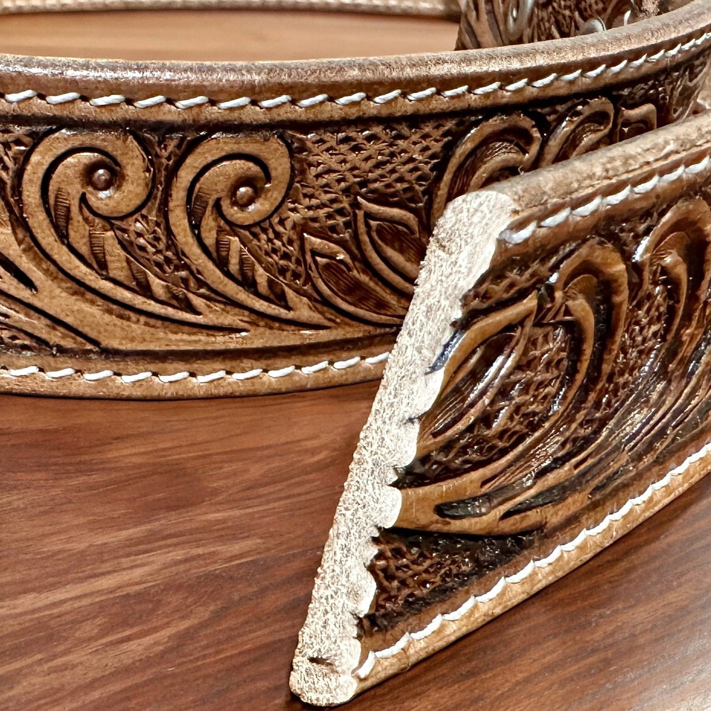 Personalized Western Genuine Leather Belt Men, Cowboy Floral Embossed Tooled Full Grain Leather Belt Removable Buckle, Engraved Gift for Dad