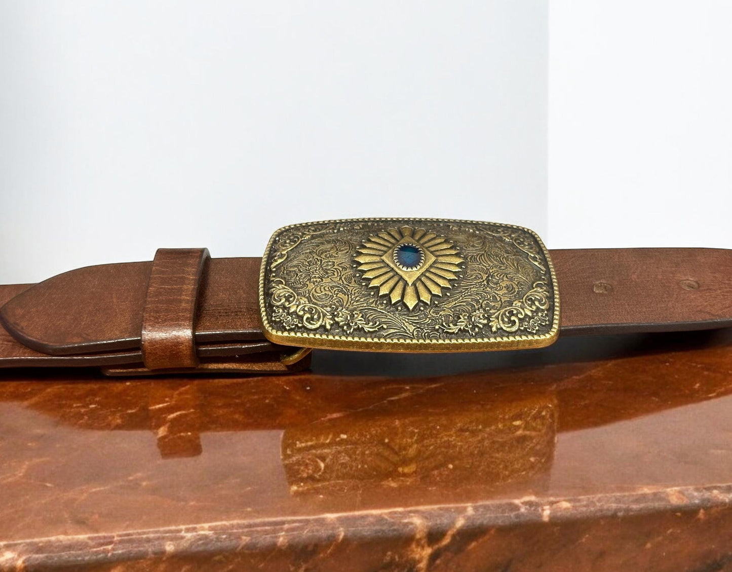 Western Belt Buckle Cowboy Buckle Groomsman Rodeo Floral Style Belt Buckle for Western Belt Country Mens Belt Gift for Dad Brother Boyfriend